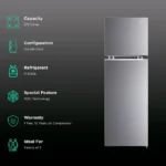 LG 272 Litres 2 Star Frost Free Double Door Refrigerator with Smart Diagnosis (GL-N312SDSY) - Image 16