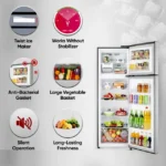 LG 272 Litres 2 Star Frost Free Double Door Refrigerator with Smart Diagnosis (GL-N312SDSY) - Image 3