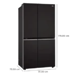 LG 650 Litres 3 Star Frost Free Side by Side Refrigerator with Multi Air Flow (GLB257HWB3) - Image 16